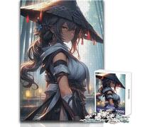 Puzzle da 1000 pezzi - Ronin Samurai Donna Calma Piacevole Tempo libero Divertimento Stretto Senza Cuciture Precisione Giocattolo Dimensioni 38x26cm