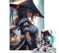 Puzzle da 1000 pezzi Ronin Samurai Donna Gioco rompicapo Sfida di intelligenza Giocattolo avvincente Regalo per compleanni Sfida difficile (Dimensioni 38x52cm)
