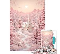 Puzzle da 1000 pezzi rosa cipria divertente gioco invernale sfida per la mente e l'intelligenza giocattolo avvincente regalo per donne e uomini divertente e spiritoso (dimensioni 38x52cm)
