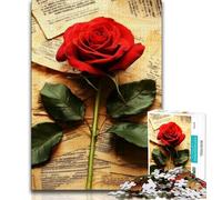 Puzzle da 1000 pezzi "Rose in The Book" per adolescenti, regalo per sfida educativa, giocattolo, arredamento unico per la casa e regali (50x75cm)