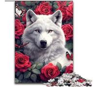 Puzzle da 1000 pezzi Rose Wolf per adulti, puzzle da 1000 pezzi, coinvolgente attività di gioco per la famiglia (dimensioni 26x38cm)