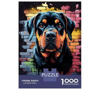 Puzzle Da 1000 Pezzi Rottweiler Dog Graffiti Puzzle Per Adulti Gioco Pratico Vacanza A Casa Passatempo Natale Compleanno Regali 38x26cm/1000pcs
