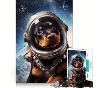 Puzzle da 1000 pezzi "Rottweiler nello spazio" per ragazzi, gioco di logica, attività per tutta la famiglia, bordi trasparenti, calda sorpresa (50x75cm)