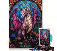 Puzzle da 1000 pezzi Rouge Aetheria Drago Rosa per Adolescenti, Giocattolo di Pura Logica, Rilassante, Taglio Pulito, Opera d'arte (50x75cm)
