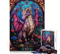 Puzzle da 1000 pezzi Rouge Aetheria Drago Rosa per Adolescenti, Giocattolo di Pura Logica, Rilassante, Taglio Pulito, Opera d'arte (50x75cm)