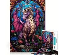 Puzzle da 1000 pezzi Rouge Aetheria Drago Rosa per Adolescenti, Gioco di Puzzle per Pensare Insieme, Divertente Taglio Nitido, Opera d'Arte da Collezione (38x26cm)