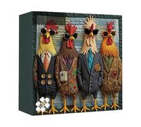 Puzzle da 1000 pezzi Runway Roosters per adulti, puzzle artistici alla moda, puzzle di animali difficili, regalo unico per gli appassionati di puzzle e gli amanti dell'arte (colorati)