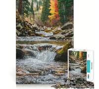 Puzzle da 1000 pezzi "Ruscello di montagna in autunno" per adulti, gioco di logica, rilassante e divertente, ideale per l'assemblaggio e come regalo di Babbo Natale (38x26cm)