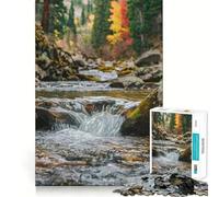 Puzzle da 1000 pezzi "Ruscello di montagna in autunno" per ragazzi, ideale per migliorare la memoria, senza stress, con design e assemblaggio rilassanti, un regalo speciale (50x75cm)