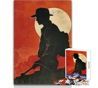 Puzzle da 1000 pezzi, sagoma di un uomo con un cappello, passatempo tranquillo e appagante, perfetto incastro, taglio di precisione, dimensioni del giocattolo: 50x75cm