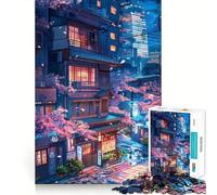Puzzle da 1000 pezzi Sakura Anime Night per adolescenti, gioco di logica, momento di pace, taglio perfetto, lista dei desideri di Babbo Natale (38x52cm)