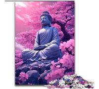 Puzzle da 1000 pezzi "Sakura Blossom Buddha" in legno, perfetto per decorare la casa o l'ufficio, ideale come regalo di Natale 50x75cm, decorazione artistica fai da te, perfetto regalo di compleanno