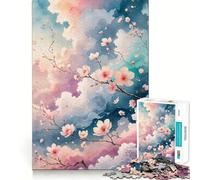 Puzzle da 1000 pezzi "Sakura in un cielo pastello" per adulti, un giocattolo intelligente per tutta la famiglia, con tagli precisi e un'opera d'arte di pregio (38x26cm)