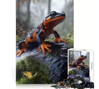 Puzzle da 1000 pezzi "Salamandra sulla roccia" per ragazzi, gioco di logica stimolante, momento di relax, bordi trasparenti, regalo creativo (38x26cm)