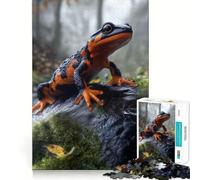 Puzzle da 1000 pezzi "Salamandra sulla roccia" per ragazzi, gioco di logica stimolante, momento di relax, bordi trasparenti, regalo creativo (38x26cm)