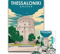 Puzzle da 1000 pezzi Salonicco Grecia Puzzle per adulti 1000 pezzi, giocattoli giochi educativi antistress lista dei desideri con Babbo Natale 75x50cm