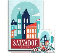 Puzzle da 1000 pezzi Salvador Brasile per adolescenti, gioco stimolante e per famiglie con pezzi completamente interconnessi di forma casuale, 50x75cm