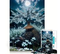 Puzzle da 1000 pezzi "Samurai al chiaro di luna" per adulti e ragazzi ideale per stimolare la memoria favorire la calma e favorire la fuga dalla realtà con taglio liscio e un regalo speciale (38x52cm)