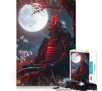 Puzzle da 1000 pezzi "Samurai al chiaro di luna" per adulti e ragazzi ideale per stimolare la memoria favorire la calma e favorire la fuga dalla realtà con taglio liscio e un regalo speciale (38x52cm)