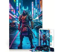 Puzzle da 1000 pezzi "Samurai al neon a Tokyo" per adulti e ragazzi, stimolante per lo sviluppo delle capacità cognitive, ideale per gruppi e per un divertimento senza limiti (50x75cm) Regalo elegante
