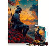 Puzzle da 1000 pezzi Samurai al tramonto per adolescenti, giocattolo antistress, taglio di alta qualità, (38x52cm)
