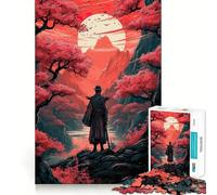 Puzzle da 1000 pezzi "Samurai al tramonto" per adulti, gioco di logica, svago, bordi netti, oggetto da collezione (50x75cm)