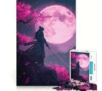 Puzzle da 1000 pezzi "Samurai Cherry Blossom" per adolescenti, gioco di logica, divertimento in casa, bordo premium, regalo memorabile (38x26cm)