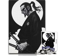 Puzzle da 1000 pezzi - Samurai con due spade Calmo Piacevole Tempo libero Divertimento Stretto Senza Cuciture Precisione Giocattolo Dimensioni 38x26cm
