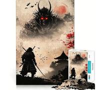Puzzle da 1000 pezzi Samurai contro Demone per adulti, gioco di logica intelligente, silenzioso, divertente, con bordi lisci, regalo per le festività (38x26cm)
