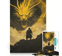 Puzzle da 1000 pezzi Samurai contro Drago per adolescenti, gioco stimolante per la mente, hobby tranquillo, taglio preciso, regalo stagionale (38x26cm)