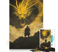 Puzzle da 1000 pezzi Samurai contro Drago per adulti, gioco di puzzle, giocattolo per la casa, divertimento, taglio fine, regalo di Babbo Natale (38x52cm)