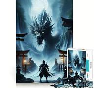 Puzzle da 1000 pezzi Samurai contro Drago per ragazzi, gioco di logica stimolante, evasione rilassante, bordi trasparenti, regalo di compleanno (38x52cm)