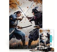 Puzzle da 1000 pezzi Samurai contro spadaccini per adulti, stimola la memoria, crea momenti di svago, bordi netti, (38x26cm)