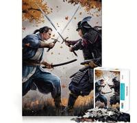 Puzzle da 1000 pezzi "Samurai contro spadaccino" per adulti, gioco di puzzle, divertimento a casa, taglio di precisione, regalo di Babbo Natale (50x75cm)