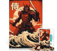 Puzzle da 1000 pezzi "Samurai delle Onde del Mare" per adulti, gioco di logica fine, per il tempo libero, con bordi definiti, da collezione (50x75cm)