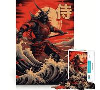 Puzzle da 1000 pezzi "Samurai delle Onde del Mare" per adulti, gioco intelligente e divertente, con bordi lisci, ideale per decorare le pareti (38x52cm)