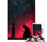 Puzzle da 1000 pezzi Samurai e donna nella foresta rossa Gioco educativo che stimola l'intelligenza e crea dipendenza Secret Santa o per il compleanno (dimensioni 38x52cm)
