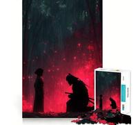 Puzzle da 1000 pezzi "Samurai e donna nella foresta rossa" per ragazzi, gioco di logica, divertente e silenzioso, con incastri precisi e taglio netto, regalo perfetto (38x52cm)