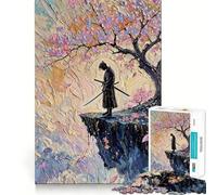 Puzzle da 1000 pezzi "Samurai in contemplazione sotto un ciliegio in fiore" per adulti ideale per migliorare la memoria per un piacevole momento di relax un'opera d'arte da assemblare e collezionare
