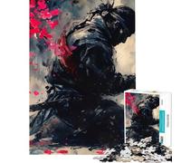 Puzzle da 1000 pezzi Samurai in contemplazione tra i fiori di ciliegio Sfida educativa gioco fai-da-te per ragazzi dai 14 anni in su Dimensioni 38x26cm