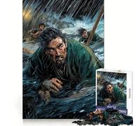 Puzzle da 1000 pezzi "Samurai in un mare in tempesta" per adulti e ragazzi Ricorda, costruisci lentamente, divertiti, ritaglio preciso, opera d'arte da collezione (38x26cm)