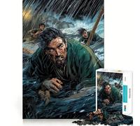 Puzzle da 1000 pezzi "Samurai in un mare in tempesta" per adulti e ragazzi Ricorda, costruisci lentamente, divertiti, ritaglio preciso, opera d'arte da collezione (38x26cm)