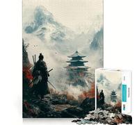 Puzzle da 1000 pezzi "Samurai in un paesaggio montano nebbioso" per adulti ideale per stimolare la memoria favorire il rilassamento mentale e ottenere un risultato preciso Regalo di compleanno