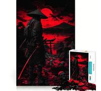 Puzzle da 1000 pezzi "Samurai in un paesaggio rosso con teschi" per adulti, gioco stimolante per la mente, divertente e rilassante, con tagli precisi, ideale come regalo di Natale (50x75cm)