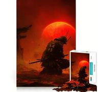 Puzzle da 1000 pezzi Samurai in un paesaggio rosso per adolescenti, gioco mentale antistress, taglio di alta qualità, (38x52cm)