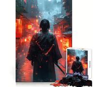Puzzle da 1000 pezzi "Samurai in una strada giapponese sotto la pioggia" per adulti e ragazzi gioco di logica e creatività ideale per la casa e per divertirsi con la qualità del taglio Regalo classico