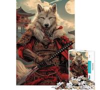 Puzzle da 1000 pezzi Samurai Lupo Guerriero Bianco Puzzle per adulti Antistress Gioco di analisi e logica Divertente attività da fare a casa (Dimensioni 38x52cm)