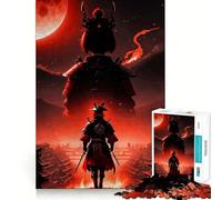 Puzzle da 1000 pezzi Samurai Moon Red Teenagers, gioco di logica, divertimento in casa, bordo premium, regalo memorabile (38x26cm)