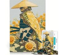 Puzzle da 1000 pezzi "Samurai nel campo di girasoli" per adulti, ideale per rafforzare la memoria, alleviare lo stress e creare una sorpresa di compleanno (50x75cm)