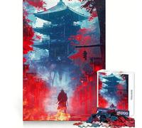 Puzzle da 1000 pezzi "Samurai nel fuoco e nella pioggia" per adulti, gioco stimolante per la mente, divertente e rilassante, con tagli precisi, ideale come regalo di Natale (38x52cm)